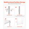 White Carbon Steel Over-Washer Dryer Storage Shelf with Hooks and Hanging Rod